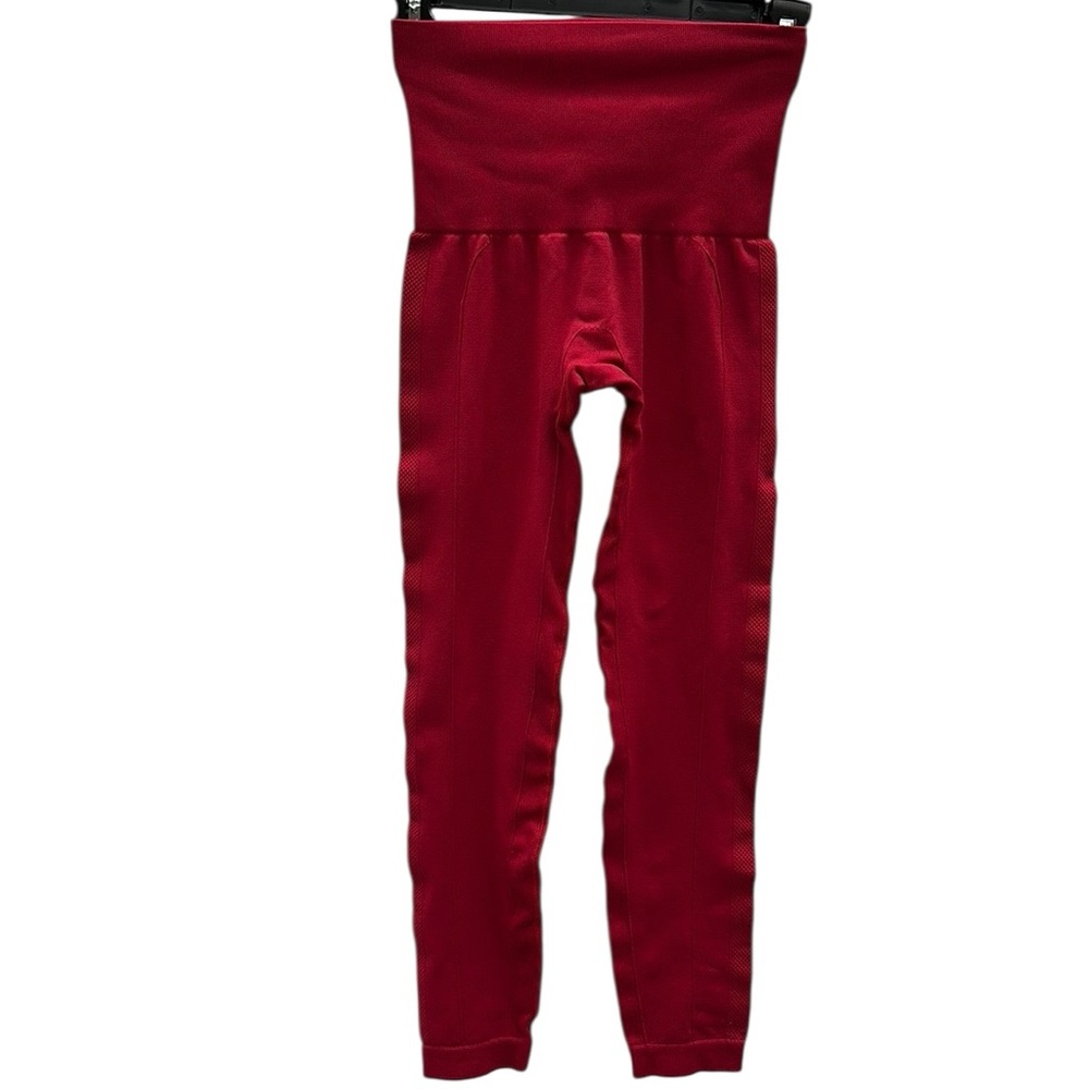 Homma Red Shape Wear Belly Control Leggings Nylon Spandex Blend Womens Small